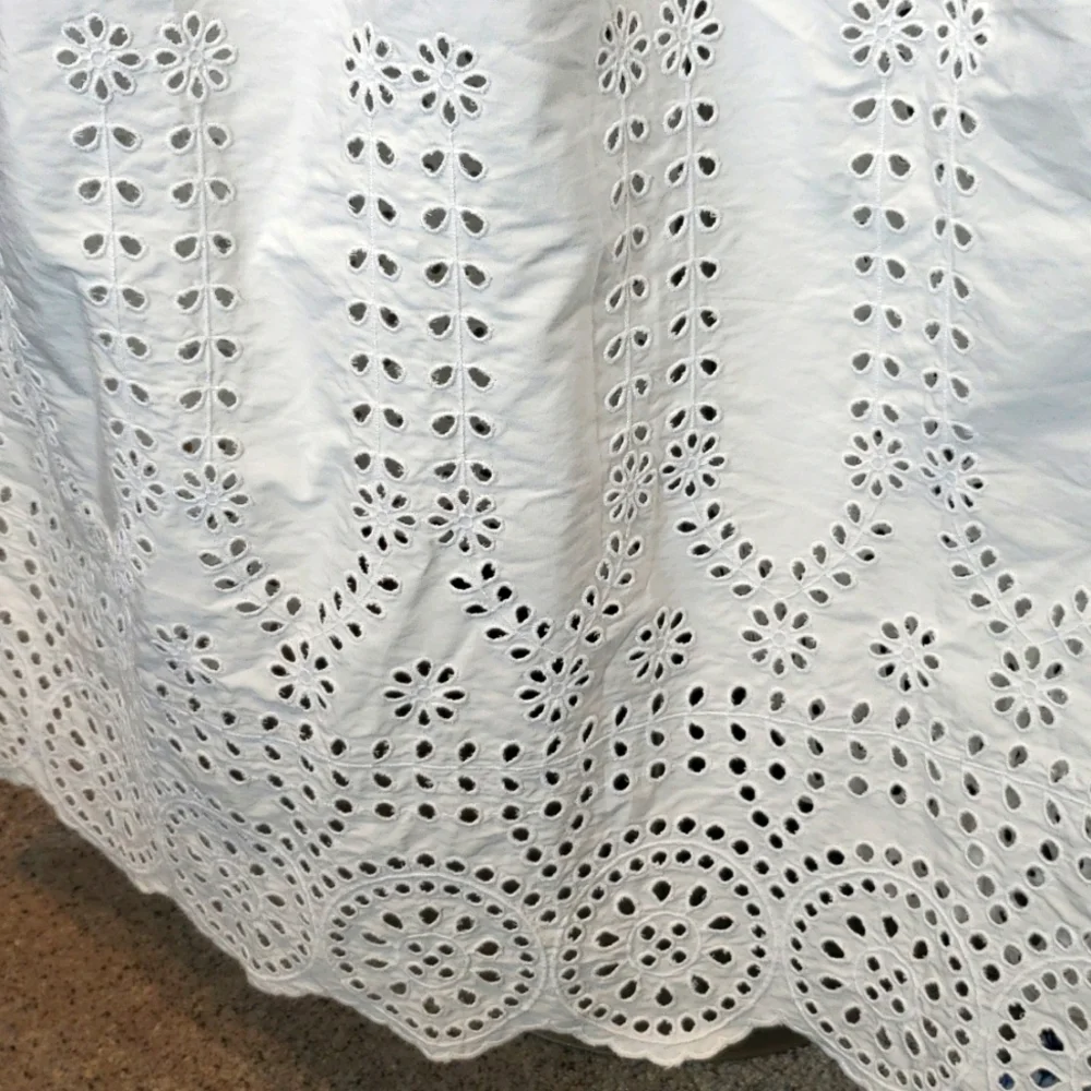 J. Crew White Eyelet Midi Dress - Picture 5 of 11